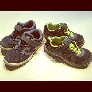 2 pairs of boys Nike sneakers